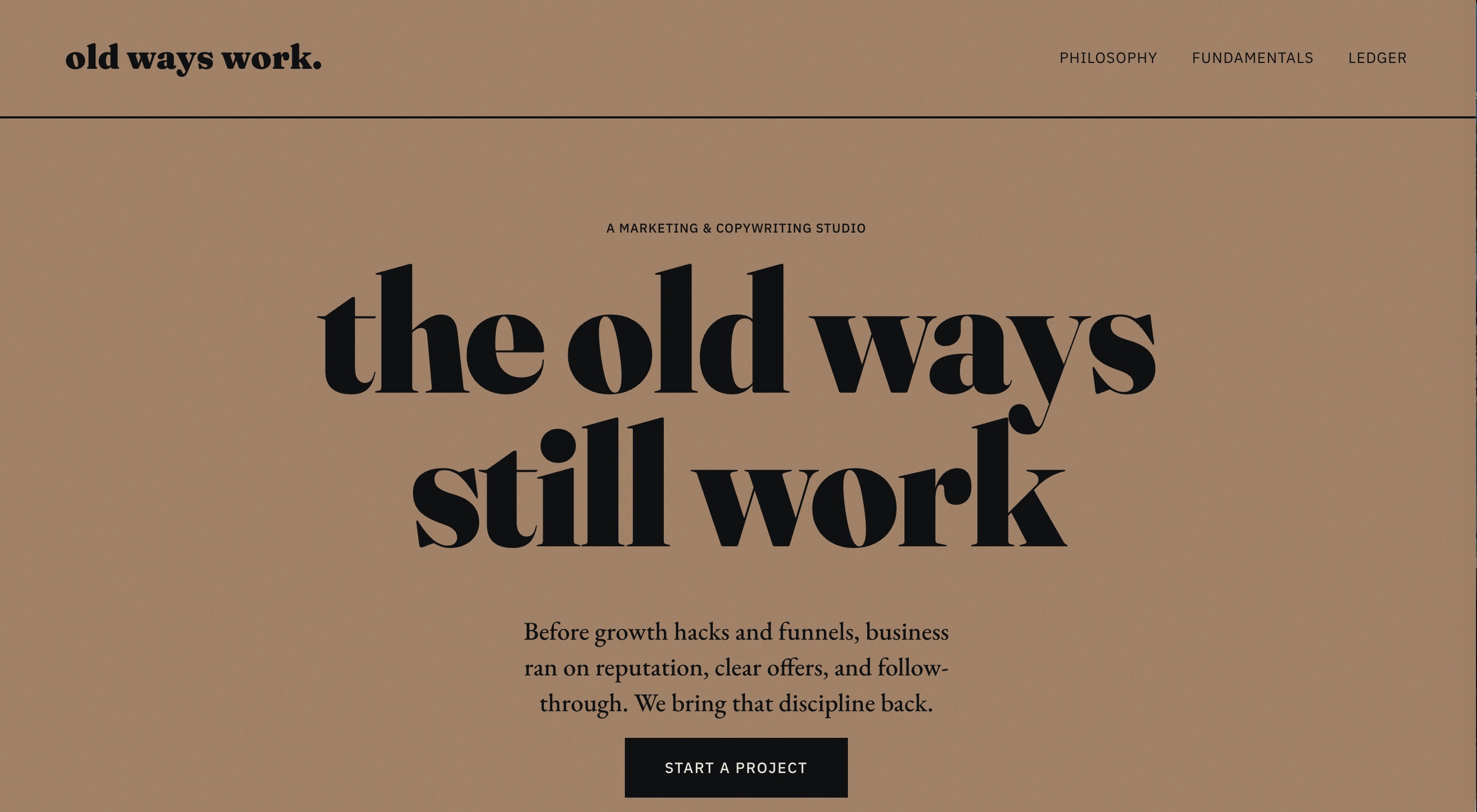 The Old Ways Work website